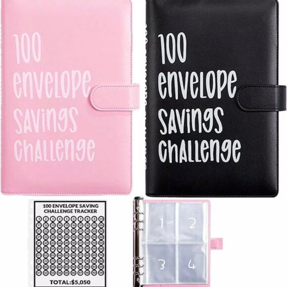 100 Envelope Savings Challenge Binder $5050  money saving Cash Budget set of 2 - Picture 1 of 7